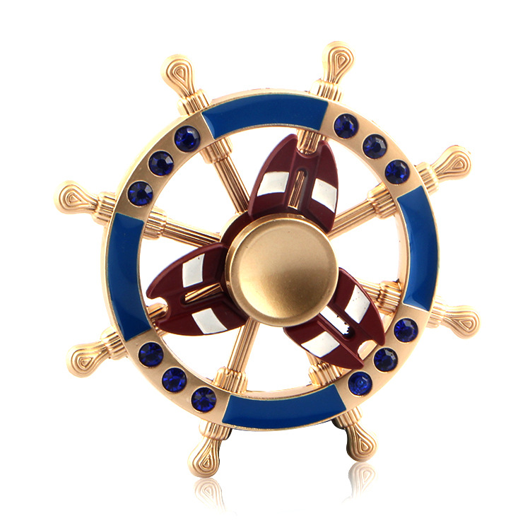 Double Bearing Hand Spinner Pirate Sailor Ship Wheel Rudder Fingertip Gyro Fidget Spinner Desk EDC Toy: 5