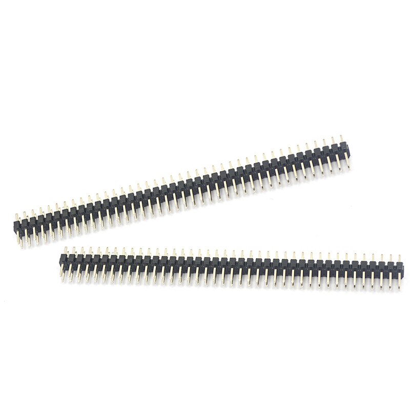 2.54mm Single Row single pin curved Pin Header Connector Strip Curved Needle Electronic Components Round Header connector: Double 2.0mm black-S