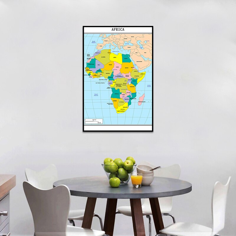 The World Political Map of Africa 59*84cm Wall Art Poster Canvas Painting Living Room Home Decoration School Supplies