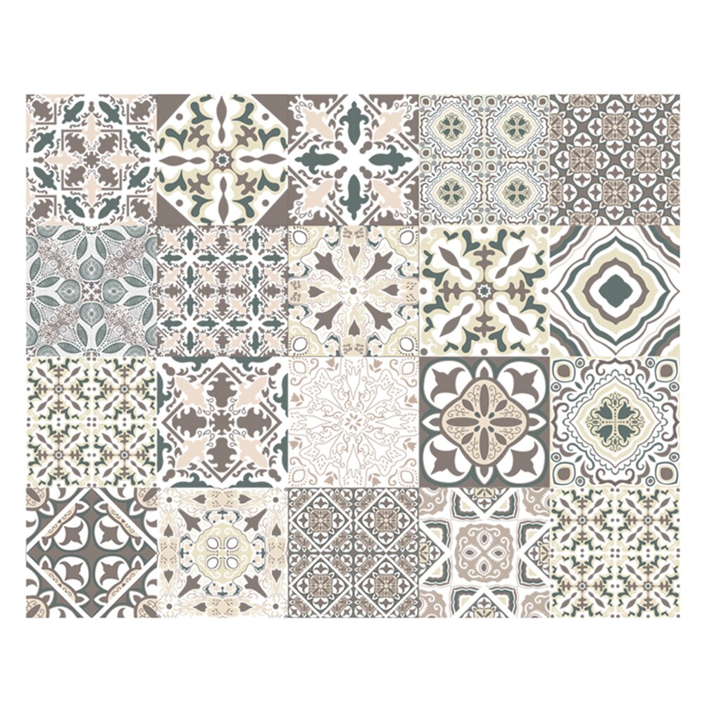 20pcs Floor Sticke Kitchen Bathroom Home Tile Sticker Self Adhesive PVC Diagonal Ceramic Tile Stickers Waterproof Kitchen Decals
