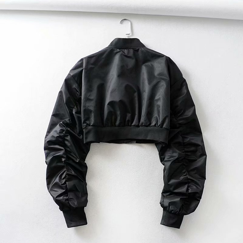 Hwlzltzht höst kort kvinnor baseball jackor lösa kappor kvinnor dragkedja casual basic jacka bomber coat kvinnliga ytterkläder toppar
