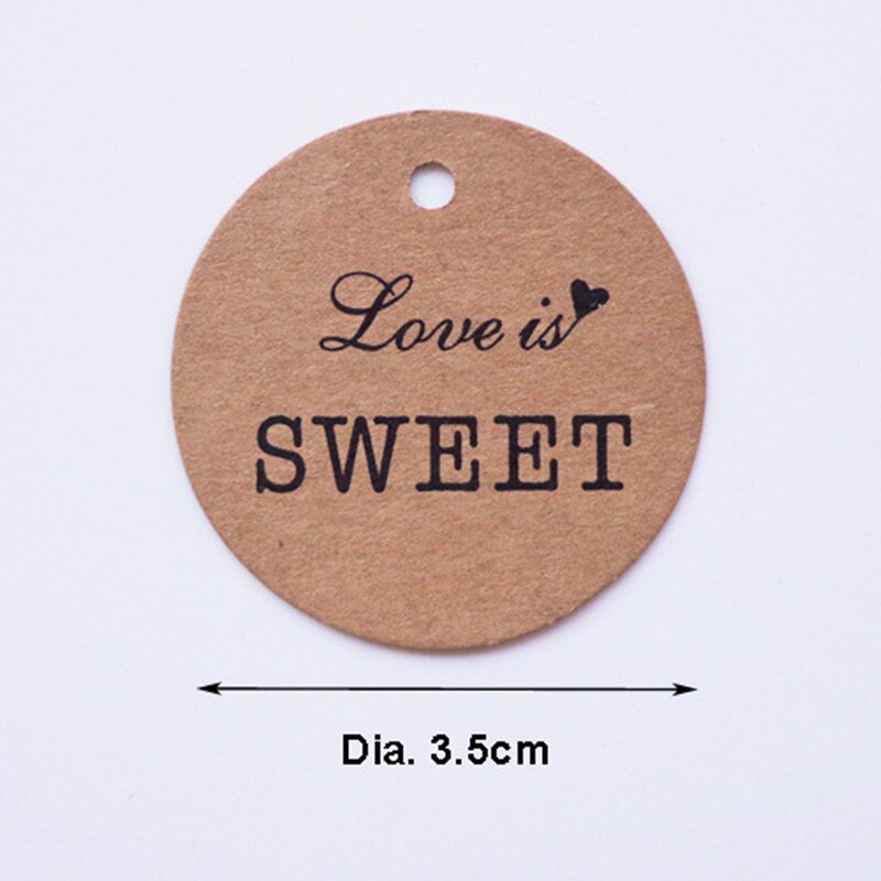 100 Pcs Thank You Handmade Thanks To Red Hearts Kraft Paper Tag Tag Card Tag: 2
