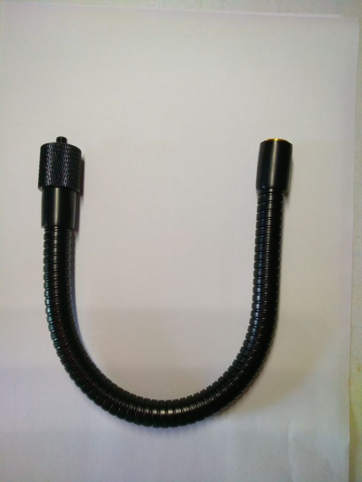 microphone gooseneck 330mm in black, 13" Microphone Gooseneck 1/4"-20 female to 1/4" male adaptor