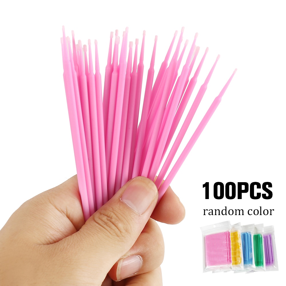 100PCS/Lot Disposable Eyelash Brushes Swab Microbrush increase Eyelash Extension Cotton swab Micro Lash Applicator Micro cepillo
