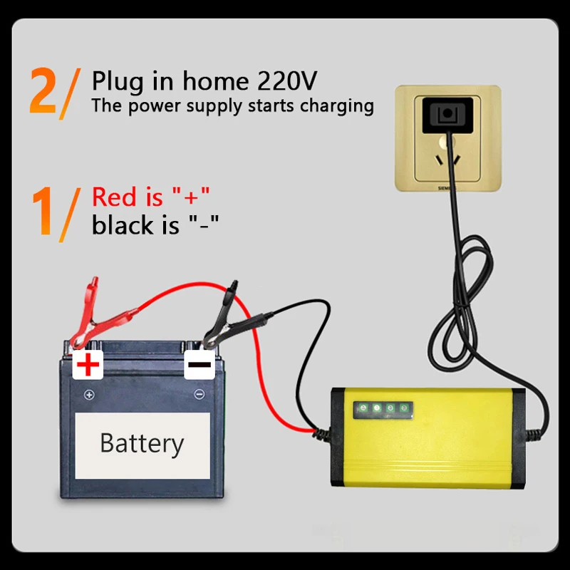 12V 2A Auto Motorrad Batterie Ladegerät LED-anzeige 220V Moto Lkw Auto Batterie Ladegerät Energie Puls Reparatur