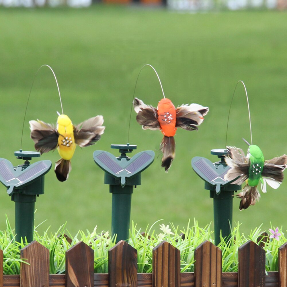Elektrische Hummingbird Outdoor Tuin Decoratie Kleurrijke Pasen Dancing Flying Trillingen Yard Fladderende Solar Power Willekeurige Kleur