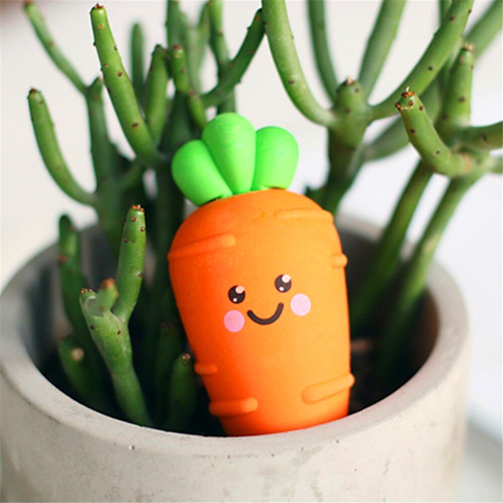 Novelty Cartoon Carrot Eraser Correction Pencil Tools Eraser For Kids Study Stationery Supplies