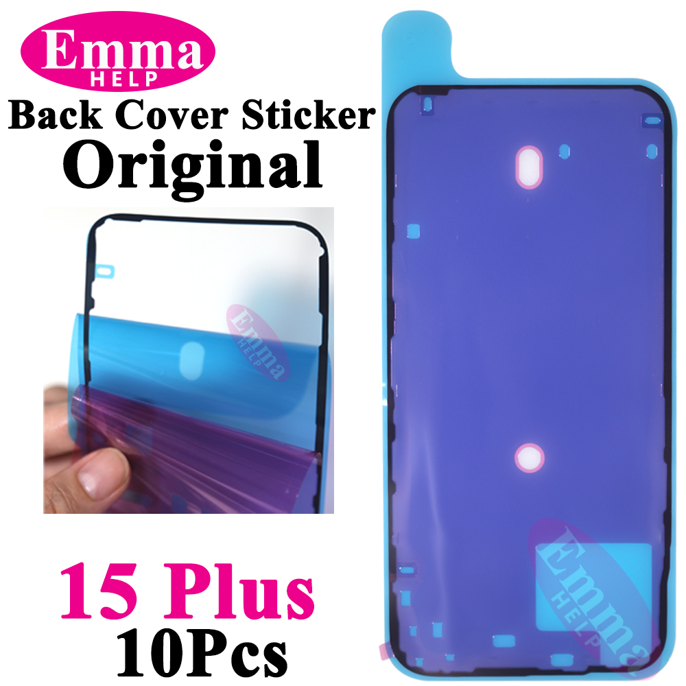 10pcs Back Cover Sticker for iPhone 14 15 Pro Max 16 Plus Back Frame Waterproof Seal Bezel Display Adhesive LCD Screen Frame: Pansy