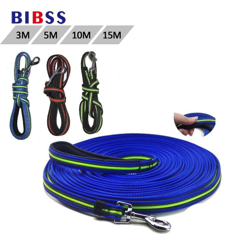 Cão durável especial trelas 1.8m a 15m cão tracking/trela de chumbo de treinamento com alça acolchoada design antiderrapante para todos os cães