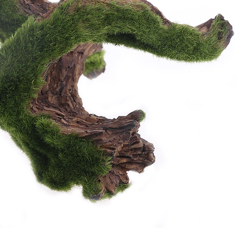 Aquarium Rockery Cave Driftwood Tree With Moss Fish Tank Ornament Decoration