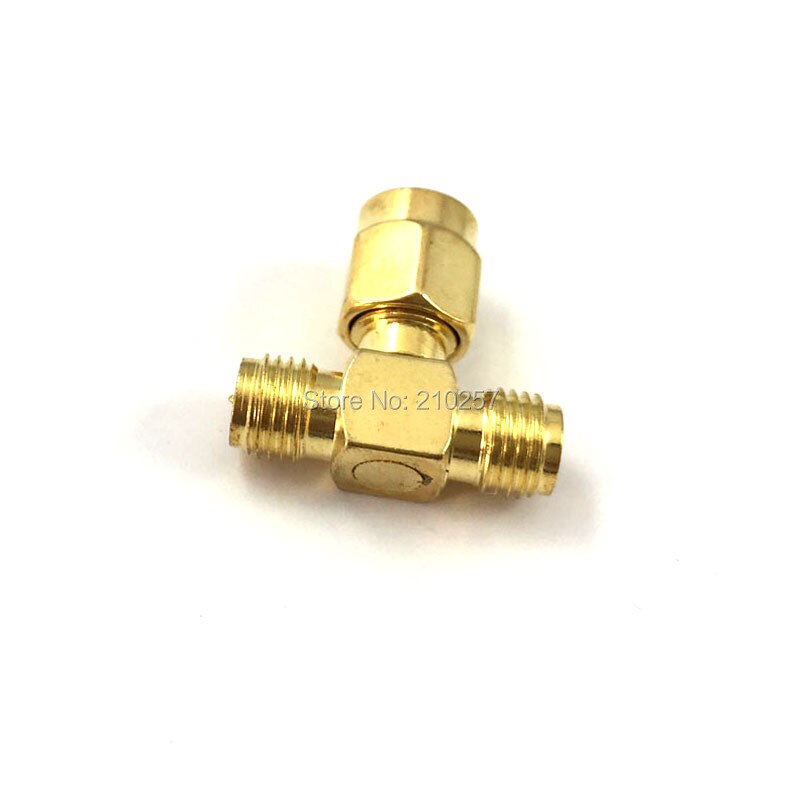1pcs RF Coaxial Coax Adapter SMA to SMA 3 Way Triple T Connector SMA Male to 2 Female adapter