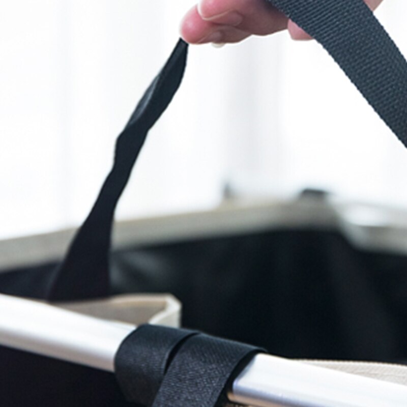 Bathroom Foldable Double Compartment Large Laundry Storage Basket