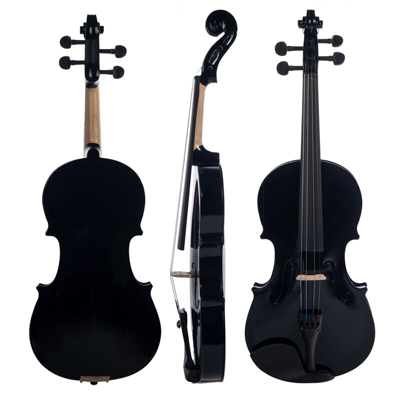 Violín de arce negro 4/4 con bajo, violín de cola de aleación superior