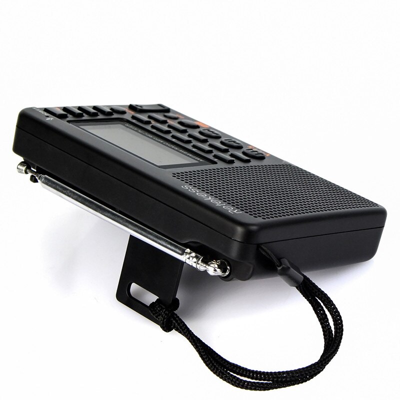 V-115 Portable Radio Full Band Radio Recorder FM AM MP3 Playback Support Plug TF 3.5 MM AUX Input Adjustable LCD Backlight