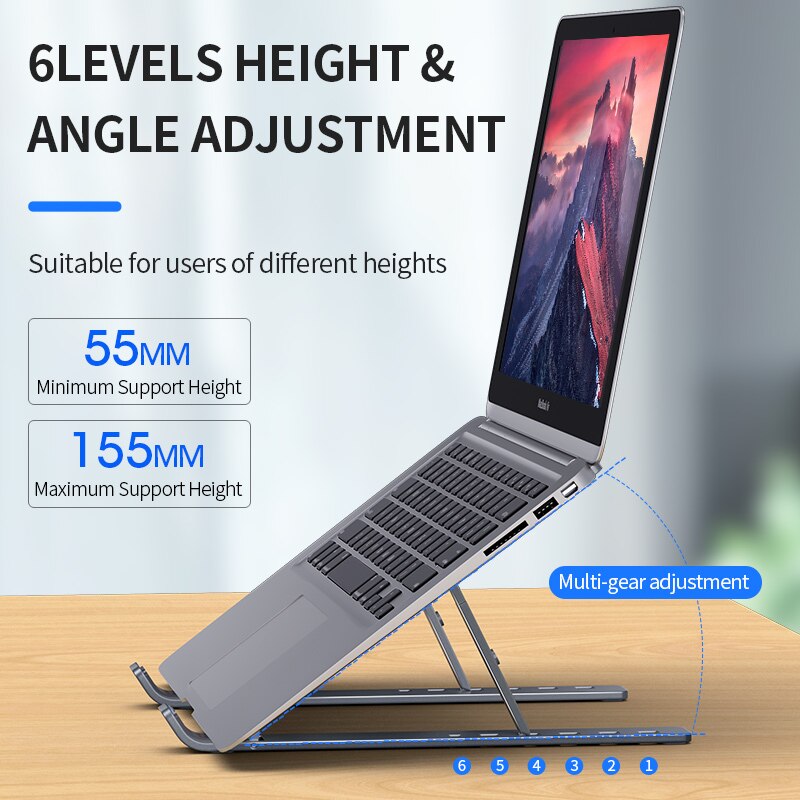 MC N3 Portable Laptop Stand Aluminium Foldable Stand Compatible with 10 to 15.6 Inches Laptops For Macbook Lenovo DELL
