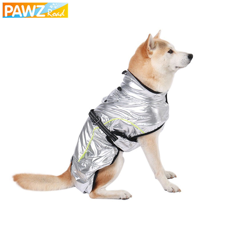 Lyxiga vinter hundkläder för stor hund jacka 9 storlek silver varm tjock liten stor hund rock valp kläder husdjur hund outfit