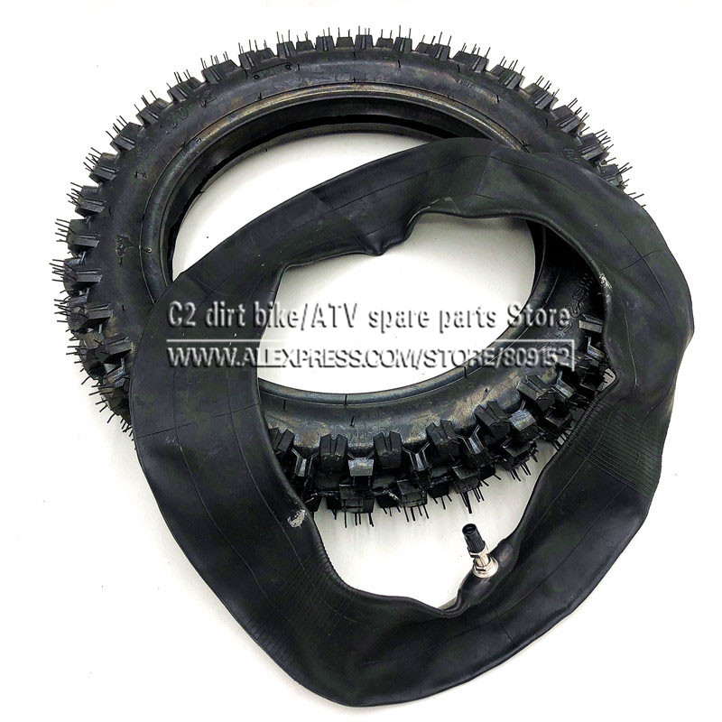 Pneu hors route 80/100-12 avec chambre à air 3.00-12 pour Dirt Pit Bike Motocross hors route moto 12 pouces roue arrière