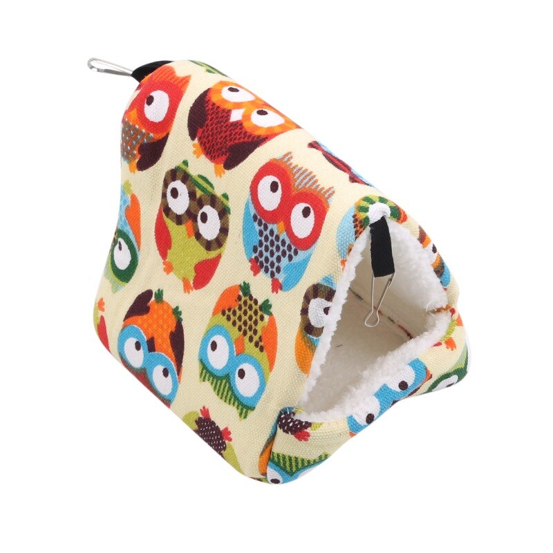 Maison suspendue en polaire, petit animal domestique, voile de sucre, écureuil, cage à cochon d&#39;inde, nouvelle , lit de couchage, hamac pour Hamster: Owl / M 14X10X12cm