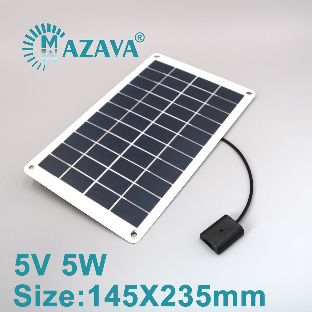 Flexible USB Solar Panel Solar Cell Portable Folding Waterproof Solar Panel Charger Outdoor Mobile Power Battery Charger: 5V 5W