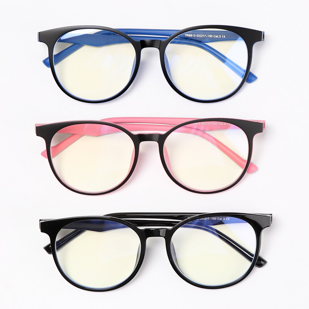 Gafas TR90 para ordenador, gafas de protección de luz azul, con bloqueo de luz azul, gafas ópticas de ojo, gafas de marco redondo, 1 ud.