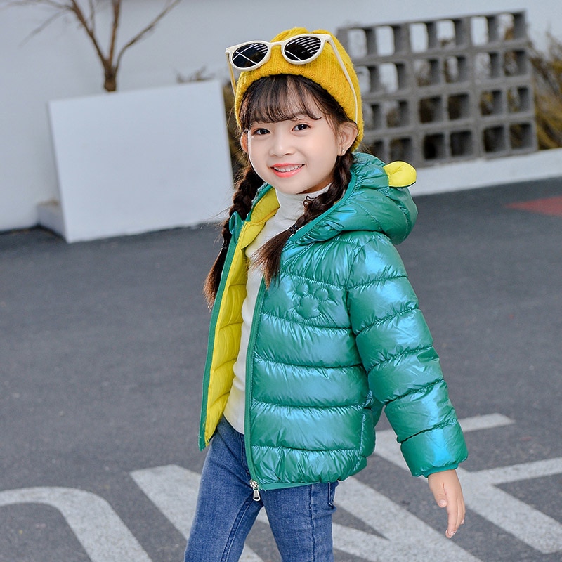 HIPAC Boy Girl Winter Coat Shiny Child Jacket Windproof Baby Boys Girls Warm Children Outfits for Kids Clothes Snowsuit
