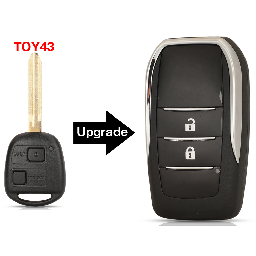 Jingyuqin Remote Car Key Shell For Toyota Yaris Carina Corolla Avensis For Lexus ES RX LS GS IS200 RX300 ES300 LS400 GX460: For Toyota / 2B TOY43 Blade