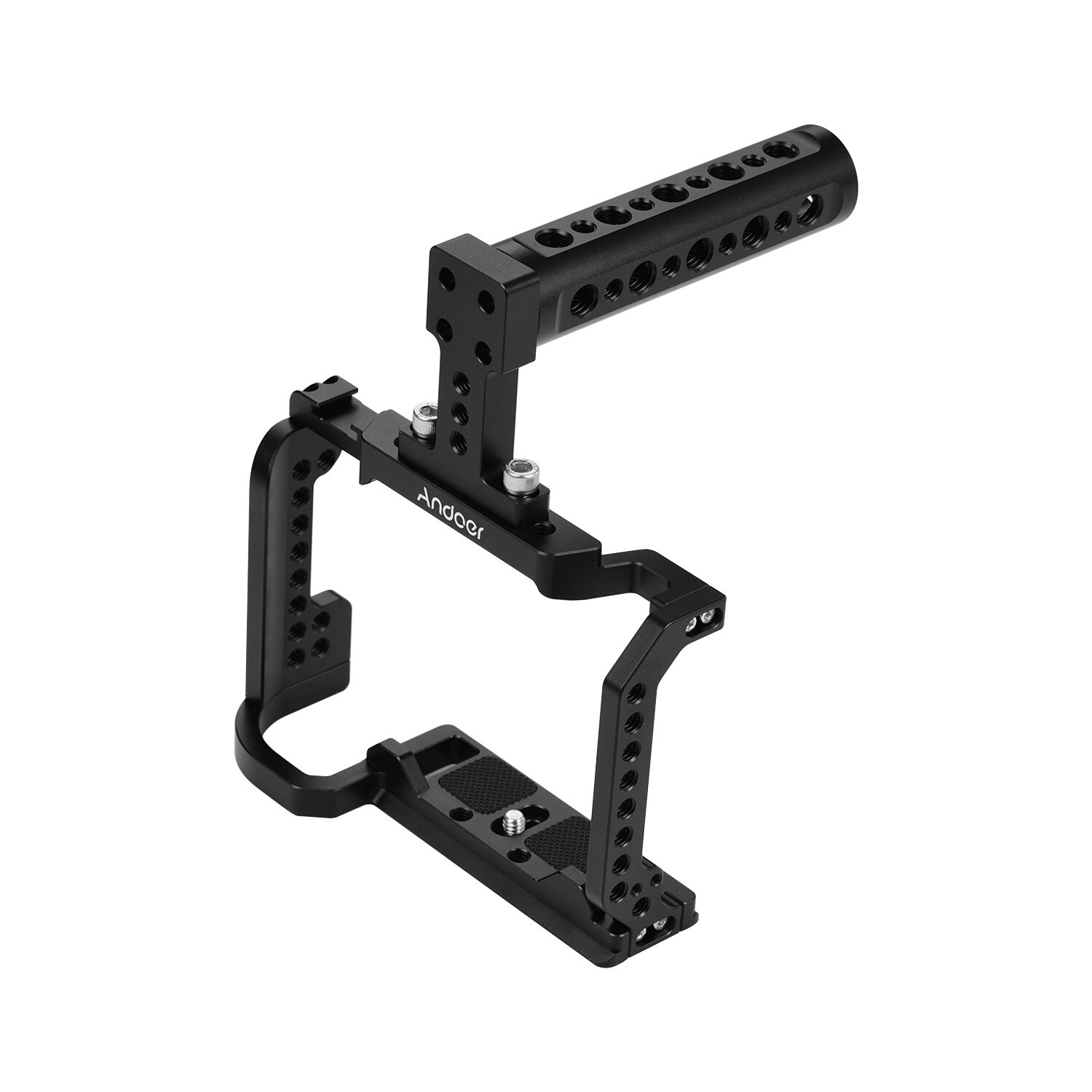 Andoer Video Camera Cage + Maniglia Superiore In Lega di Alluminio Kit con Fredda Shoe Mount Fori per le Viti Da 1/4 Pollici Compatibile con nikon Z6/Z7