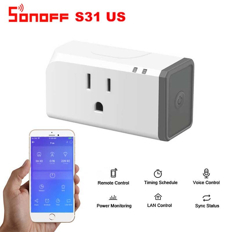Sonoff S31 UNS 16A Smart WiFi Buchse Smart Stecker Monitor Energie Verbrauch Remote Outlet Wifi Schalter Funktioniert Mit Alexa Google hause