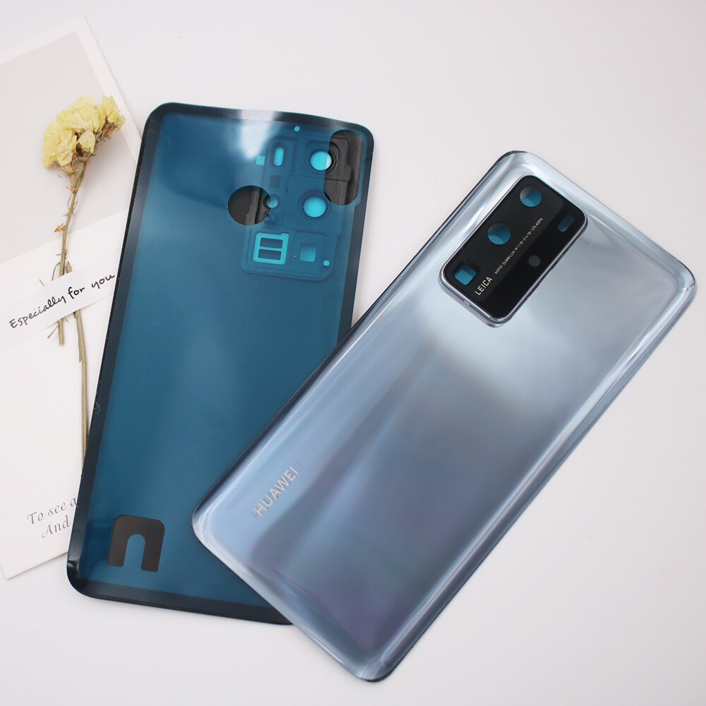 Huawei P40 P 40 Pro Battery Cover Back Glass Panel Rear Housing Case For P 40 Battery Protect Shell With Camera Lens Frame +Logo