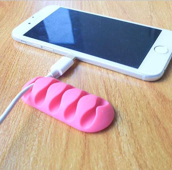 Mini bil trådhållare plast för hörlurar stationär usb kabel kabelklämma självhäftande linje lås klämma kabel arrangör tie fixer: Rosa