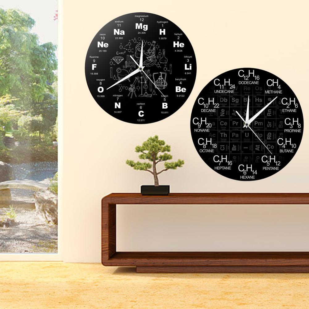 Periodic Table Of Elements Wall Clock Chemical Symbols Art Clock Wall Decoration Educational ElementaL Display Teacher's