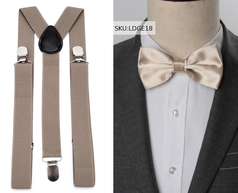 Hosenträger Fliege Set Männer Suspensorio für Mann Junge Frauen Bowtie Hosenträger Hosen Tirantes Hochzeit Freizeit Hemd Bleibt: LDGE18