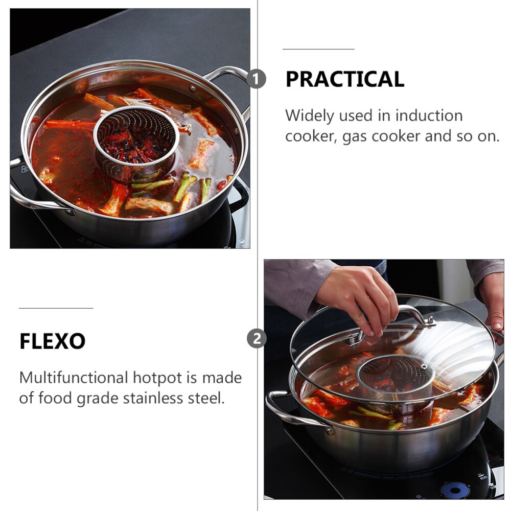 Stainless Steel Soup Pot Pot Cookware Induction Little Pot Durable Pot
