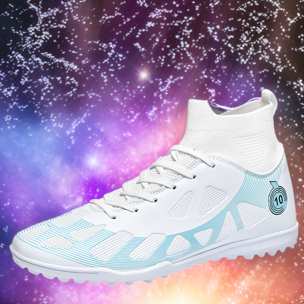 Men Football Boots Breathable Sport Training Soccer Shoes Cleats Sport Outdoor TF Futsal Match Turf Grass: WHITE / 45