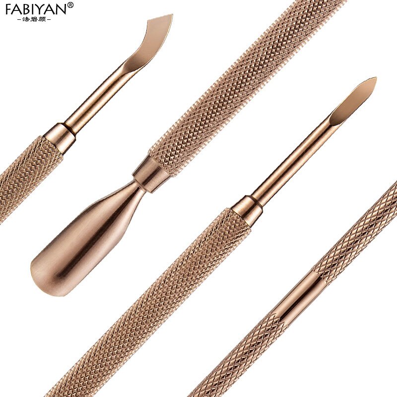 13 stile neglebånd pusher rengøring død hud skåret uv gel polish remover rustfrit stål manicure pedicure pleje værktøj bronze