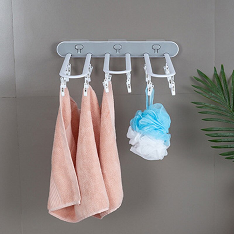 Foldable Clothes Hanger Rack Clothespin Underwear Hanging Rack Drying Rack Wall Mounted Clothes Storage Rack Organizer laundry: 1