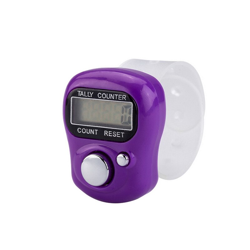 1PC Mini Stitch Marker And Row Finger Counter LCD Electronic Digital Counter For Sewing Knitting Weave Tool: purple