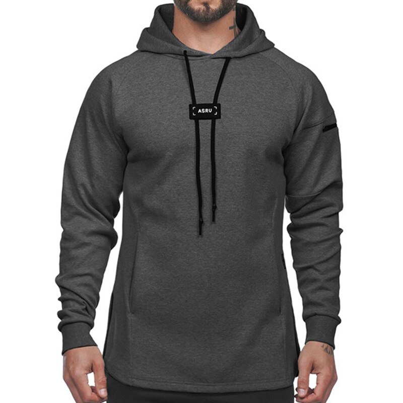 Spring and Autumn Men's Sweater Loose Solid Color Pullover Hoodie Running Sports Fitness Breathable Sportswear Men