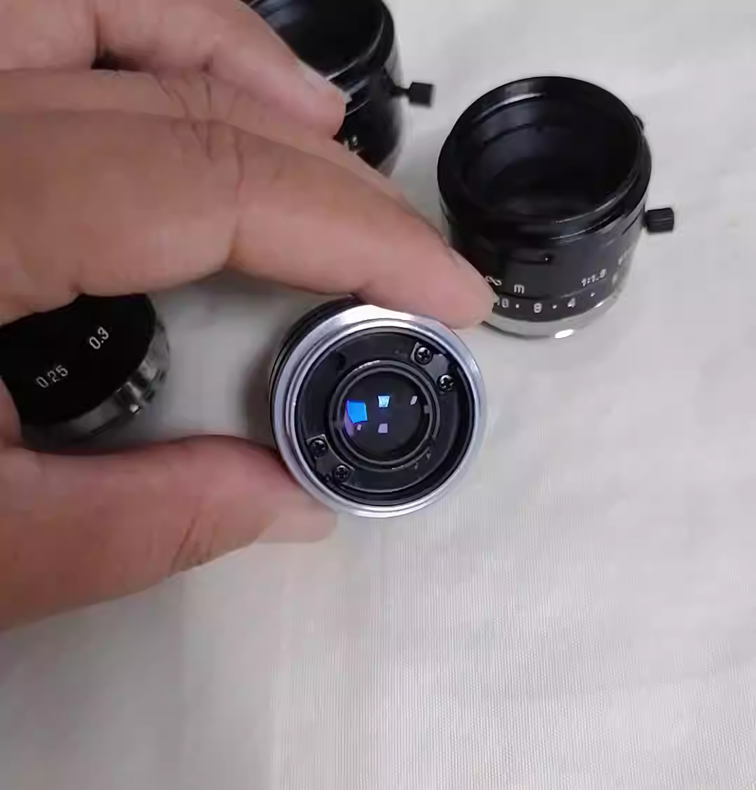 Tamron industriële cameralens 25 mm C-vatting F1.6 machine vision-lens in goede staat