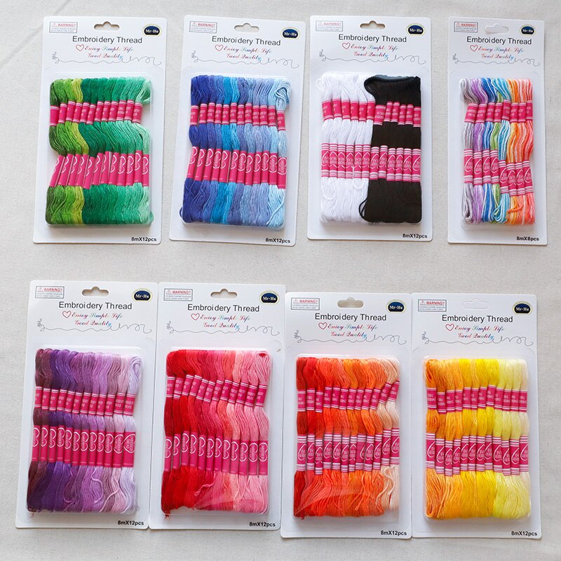 Embroidery Thread Gradient Colors DMC Floss Cross Stitch Kit Premium Rainbow Embroidery DIY Threads Crafts Cotton Sewing Skein