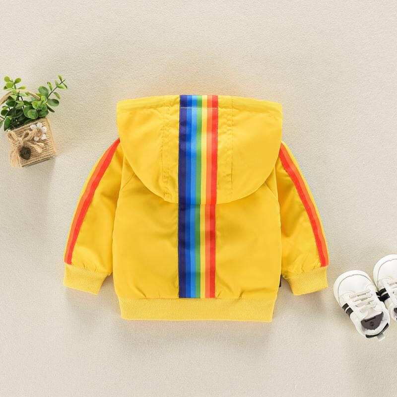Jongens Meisjes Regenboog Jas Hooded Windbreaker Kinderen Jacket Voor Lente Herfst Kids Kleding Kleding Uitloper Baby Kleding