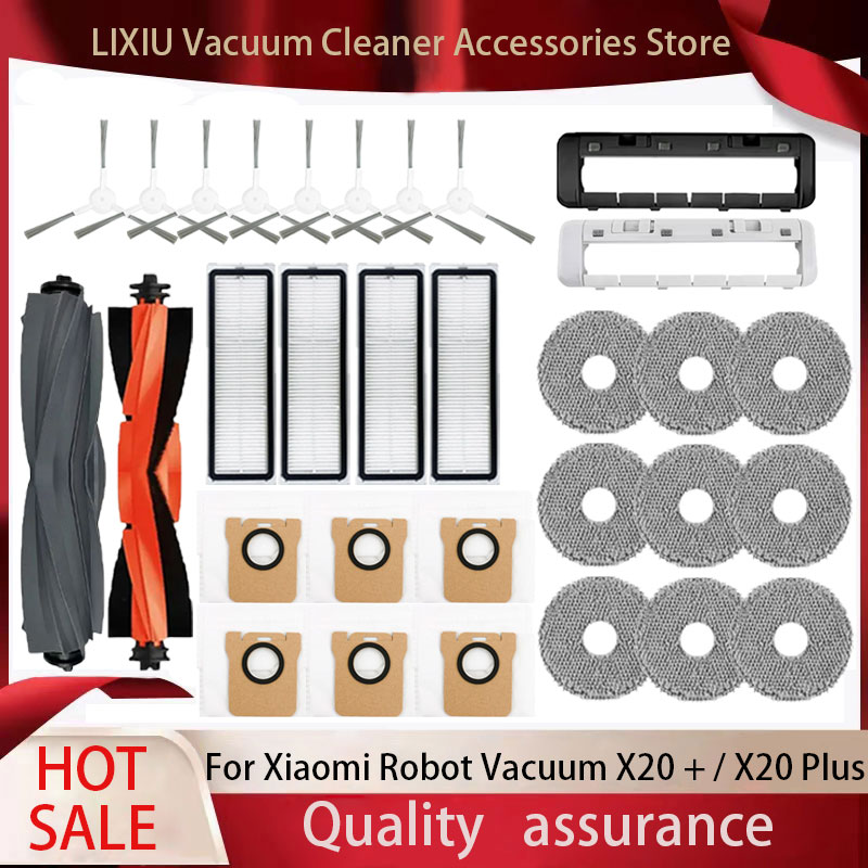 Piezas de repuesto para Robot aspirador Xiaomi X20 + / X20 Plus, accesorios, Cepillo Lateral principal, filtro Hepa, paño de mopa, bolsa de polvo