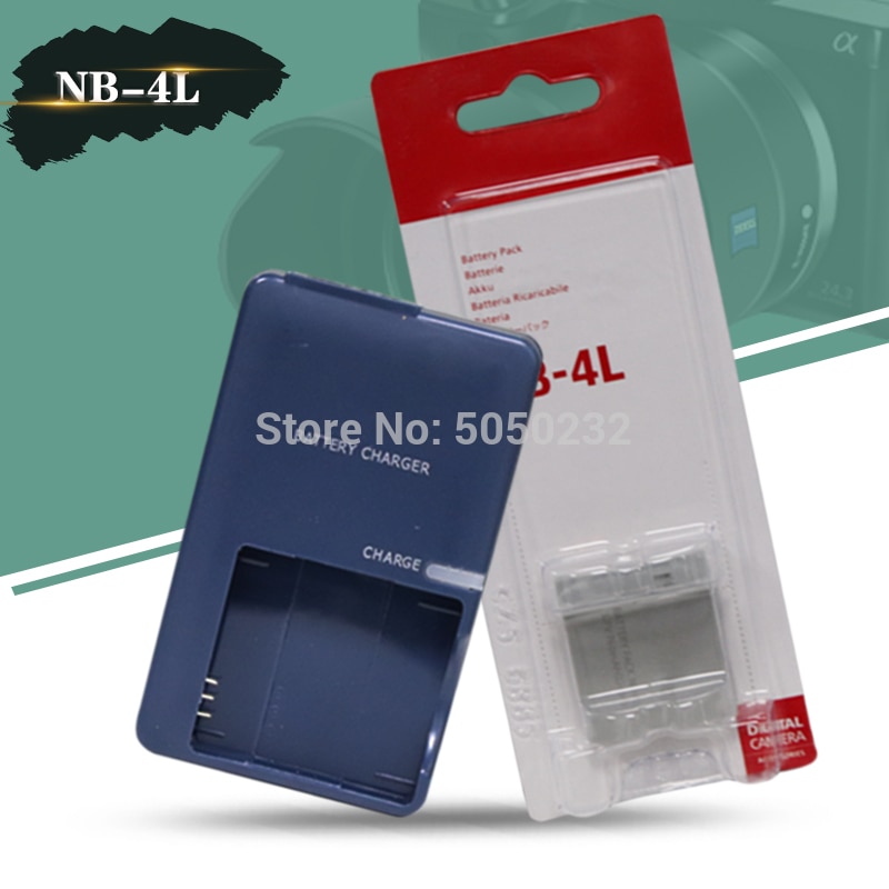 1pcs 3.7V 760mah NB-4L NB4L NB 4L Li-ion Battery For Canon IXUS 30/40/50/55/60/65/80 + Digital Camera CB-2LVE charger