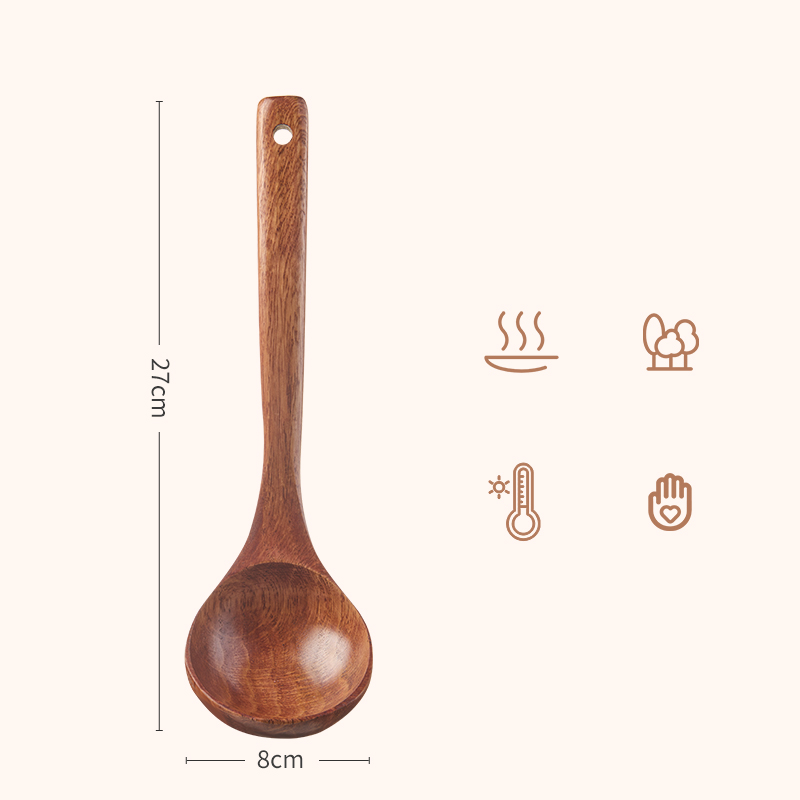Cuillère en bois naturel pour ustensiles de cuisine, ustensiles antiadhésifs, cuillères de cuisine faites à la main, ensembles de vaisselle, outil de cuisine: Bleu