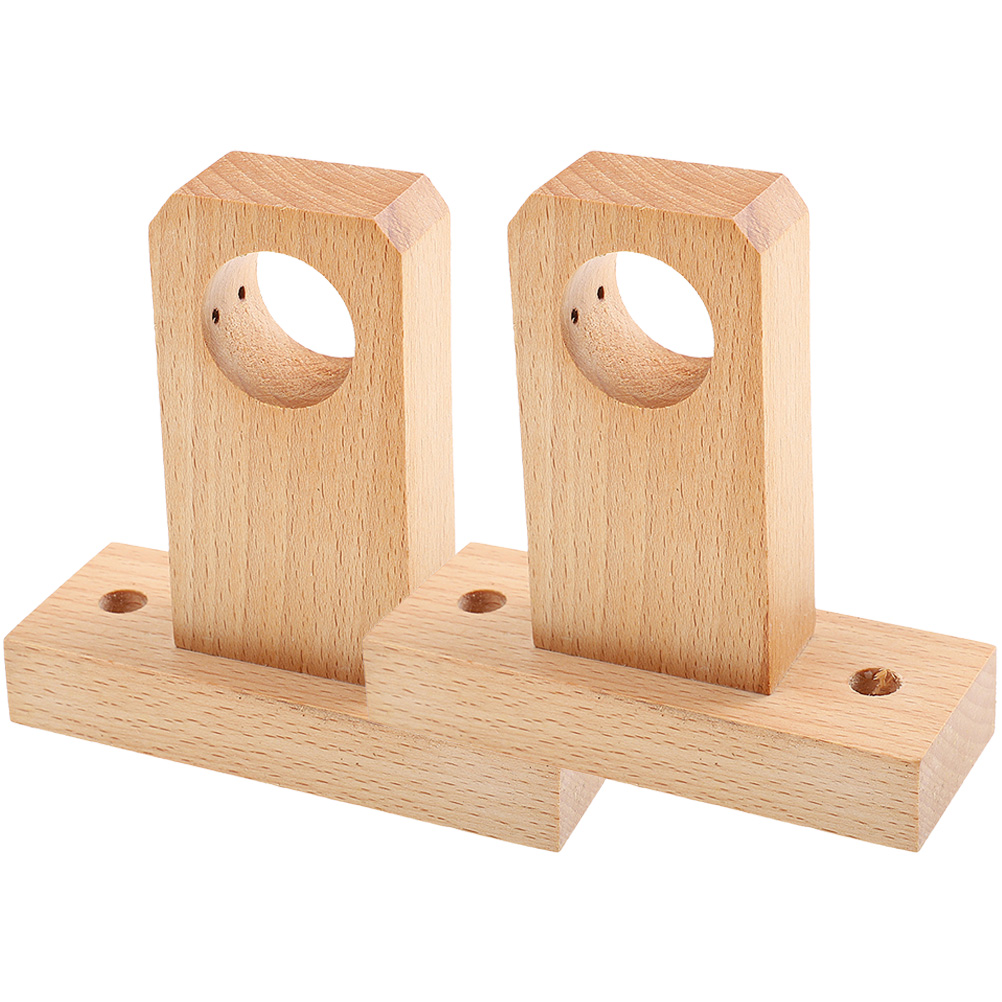Soporte de barra de cortina de madera, soportes de barra de cortina de madera para decoración del hogar, ganchos de soporte ciego, accesorios para cortinas, 2 uds.