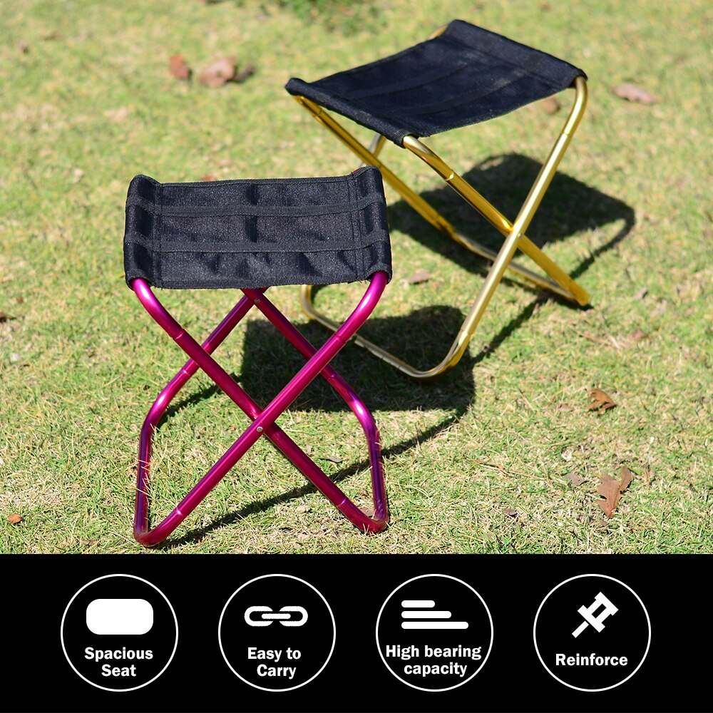 sfit Outdoor Foldable Fishing Chair Ultra Light Weight Portable Folding Camping Aluminum Alloy Picnic Fishing Chair with Bag&