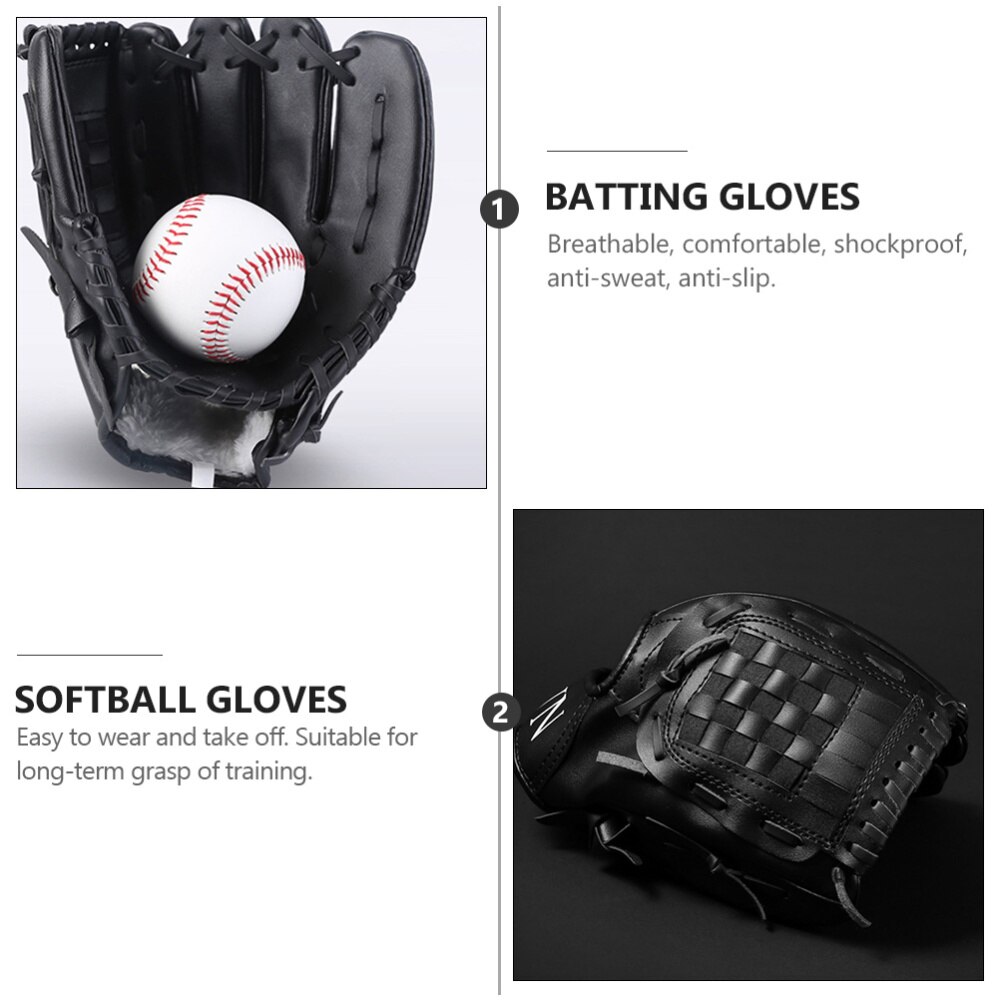 1pc PU Baseball Glove Lightweight Softball Glove Pitcher Infielder Glove