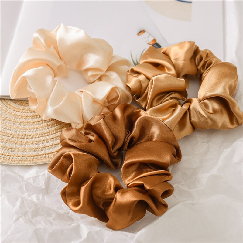 Women Satin Silk Hair Tie Elastic Scrunchies Ponytail Holder Hair Rope Rings Christmas Hair Accessories