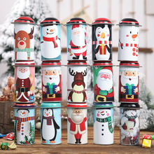 1Pc Random Style Christmas Candy Empty Box Storage Box Can Case Organizer Tins Jar Santa Snowman Decor Xmas