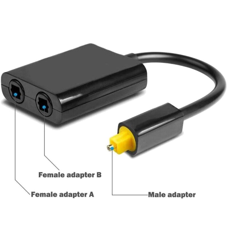 Audio Fiber Splitter 1 Point 2 One Input Two Output Audio Splitter Fiber Optic Frequency Divider Audio Switcher